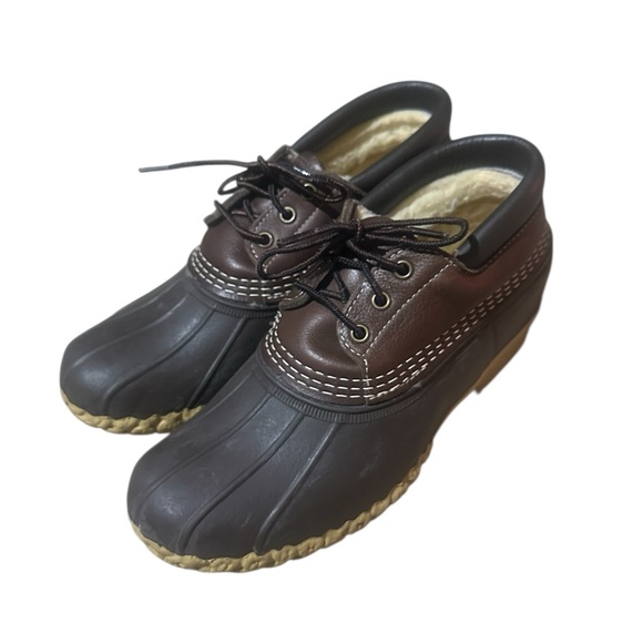 L.L.Bean Low-cut Duck Boots Shearling Lining Brown Women’s Size 8 - Picture 3 of 9